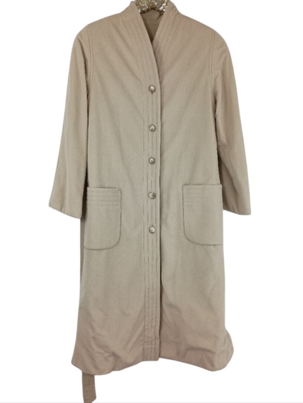 Vintage 70s Casamour Fashionbilt Womens Cream Cashmere Union Made Trench Coat